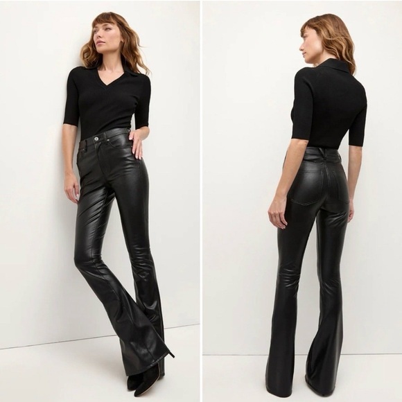 Veronica Beard Beverly Vegan Leather Skinny Flare High Rise - EUC - Size 10/30